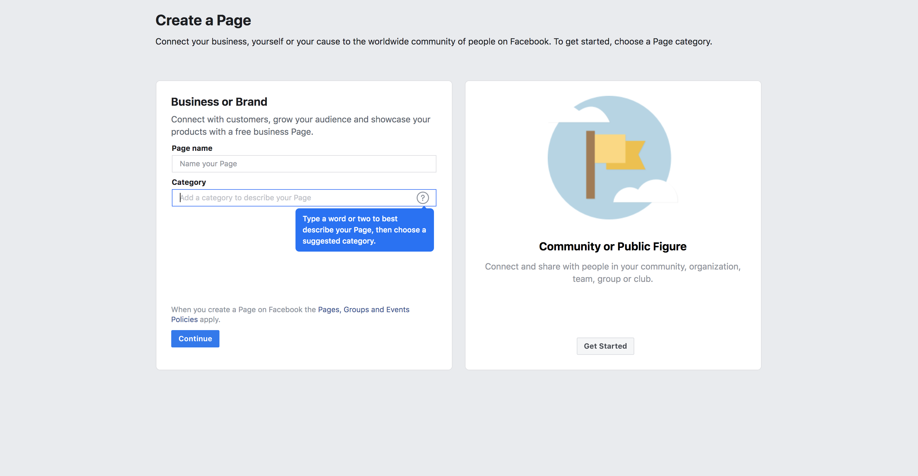 creating a Facebook business page