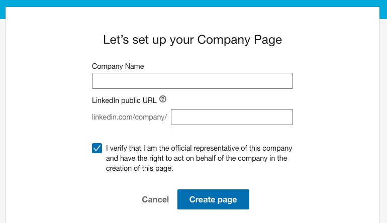 Set up a Linkedin business page